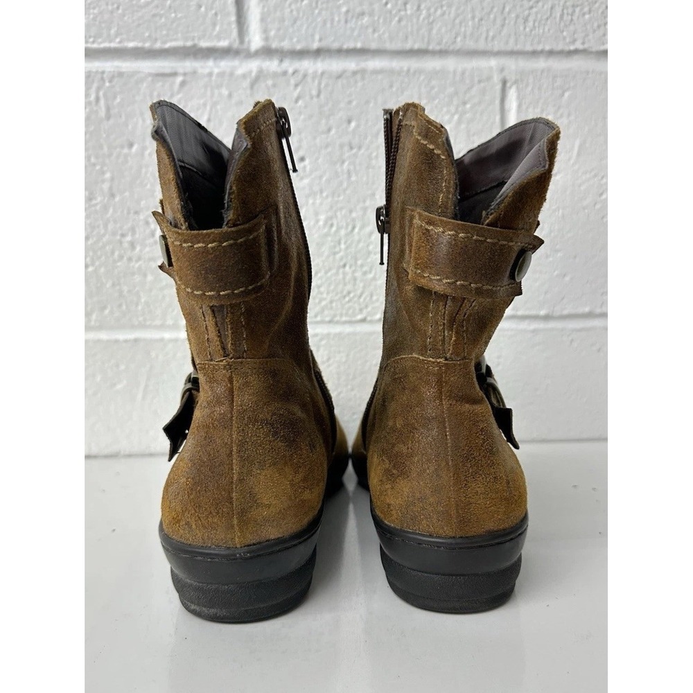 David Tate ankle leather suede Women's brown western boots size 9.5 buckle - Picture 5 of 8